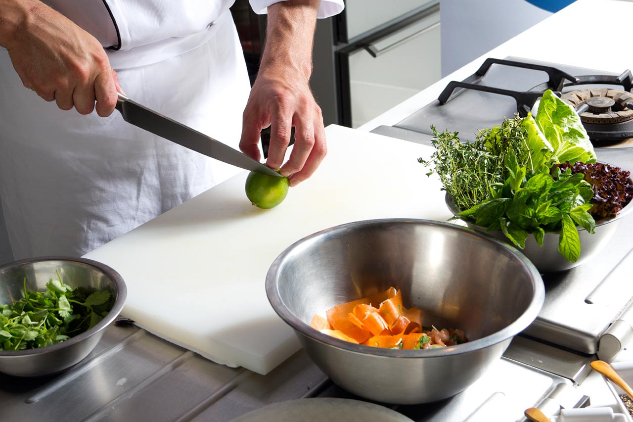 Chef preparing the finests quality ingredients